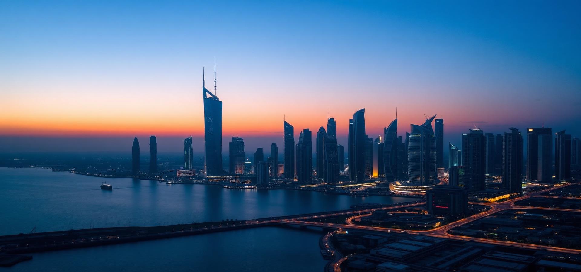 Dubai skyline at blue hour